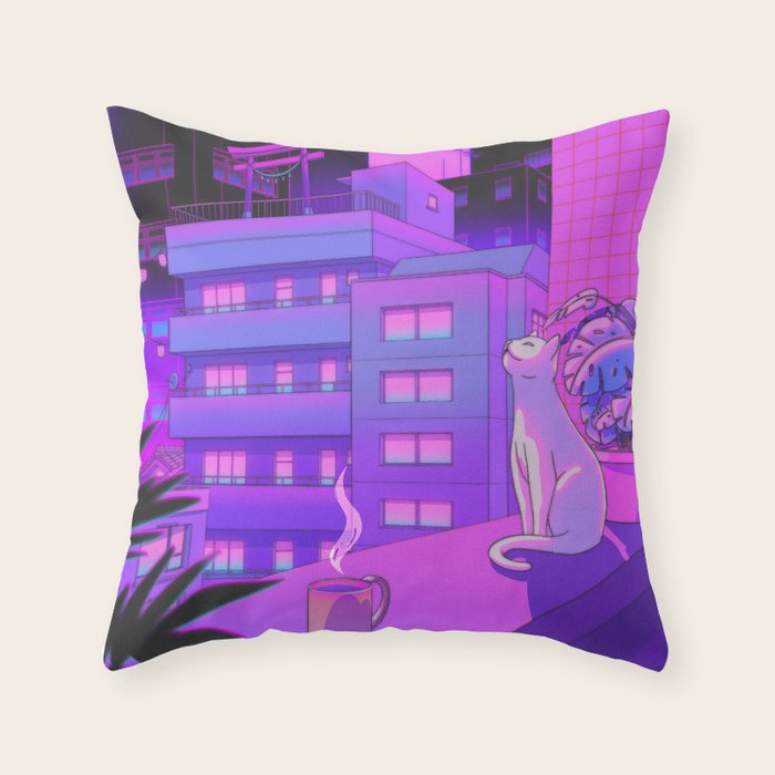 Under the Neon Moon Throw Pillow Gallery Image 6