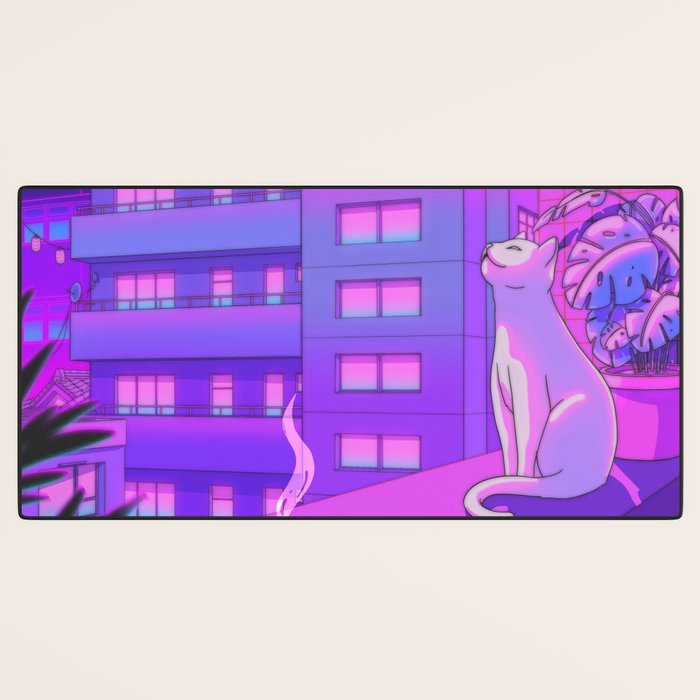 Under the Neon Moon Desk Mat Gallery Image 3