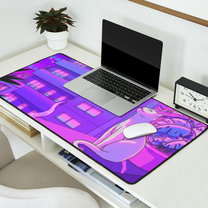 Under the Neon Moon Desk Mat Gallery Image 2
