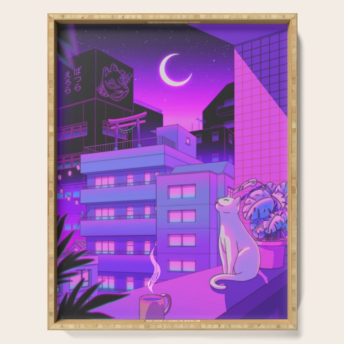 Under the Neon Moon Serving Tray Gallery Image 1