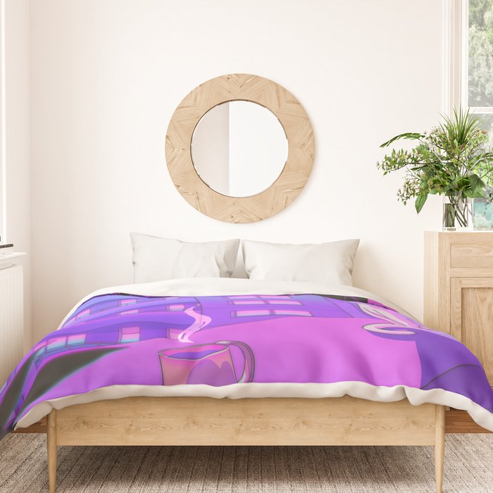 Under the Neon Moon Duvet Cover Gallery Image 3