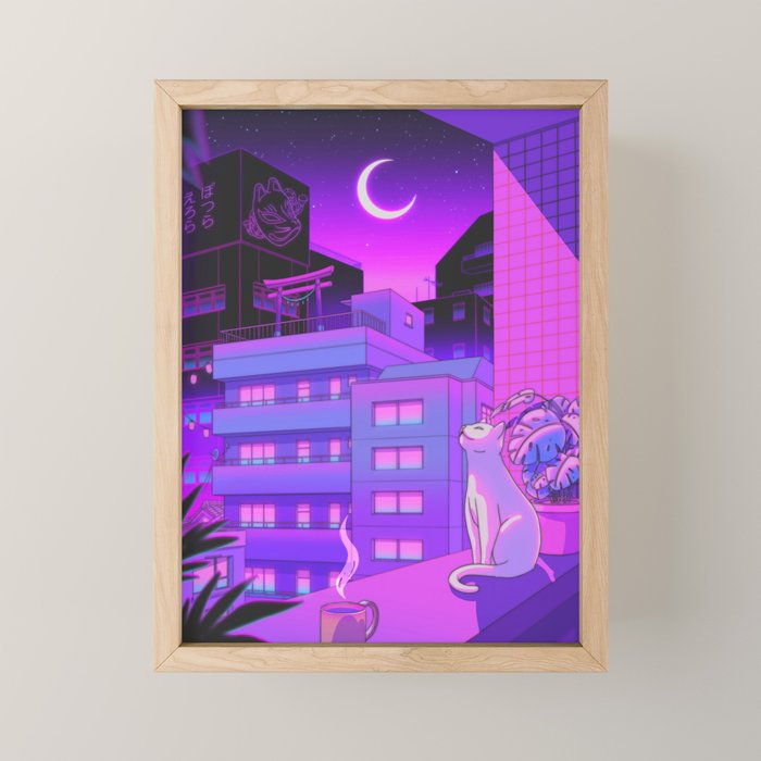 Under the Neon Moon Mini Art Print Gallery Image 1
