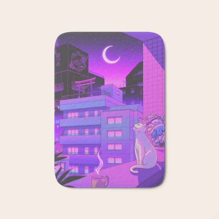 Under the Neon Moon Bath Mat Gallery Image 1