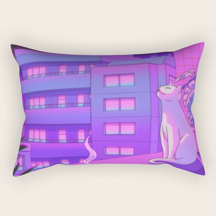 Under the Neon Moon Rectangular Pillow Gallery Image 2