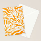Endless Leaf Summer Illustration 1 Tangerine on pastel blue Stationery Card Gallery Image 2