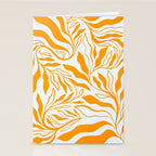 Endless Leaf Summer Illustration 1 Tangerine on pastel blue Stationery Card Gallery Image 2