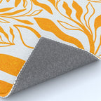 Endless Leaf Summer Illustration 1 Tangerine on pastel blue Rug Gallery Image 4
