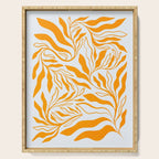 Endless Leaf Summer Illustration 1 Tangerine on pastel blue Serving Tray Gallery Image 1