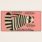 Pink Forest Raccoon Desk Mat Gallery Image 3
