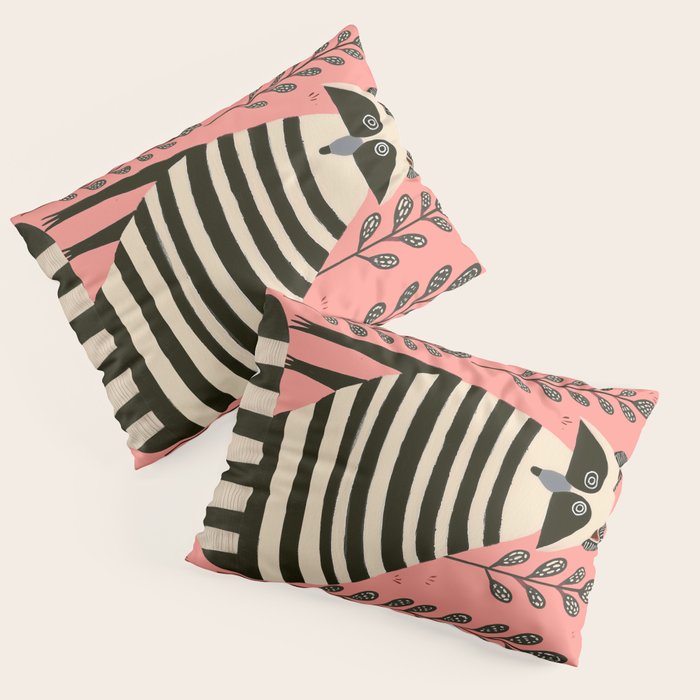 Pink Forest Raccoon Pillow Sham Gallery Image 3