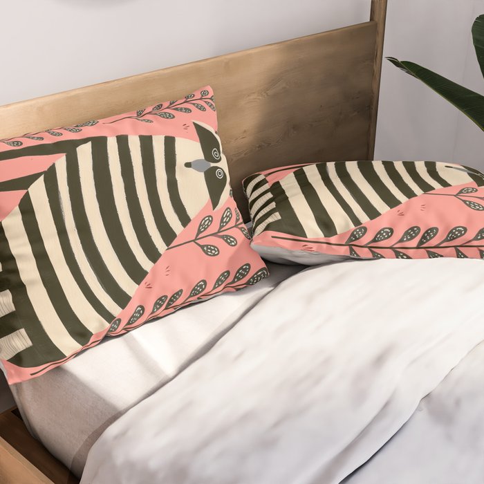 Pink Forest Raccoon Pillow Sham Gallery Image 2