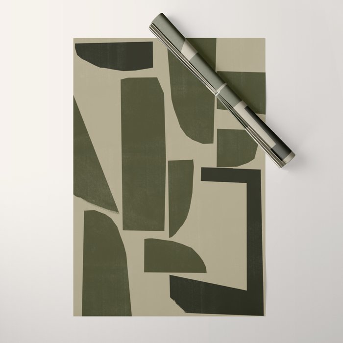 Green Paper Cut No3. Wrapping Paper Gallery Image 1