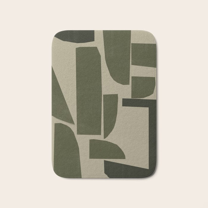 Green Paper Cut No3. Bath Mat Gallery Image 1
