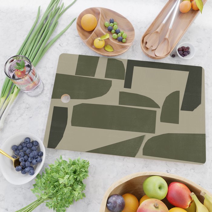 Green Paper Cut No3. Cutting Board Gallery Image 2