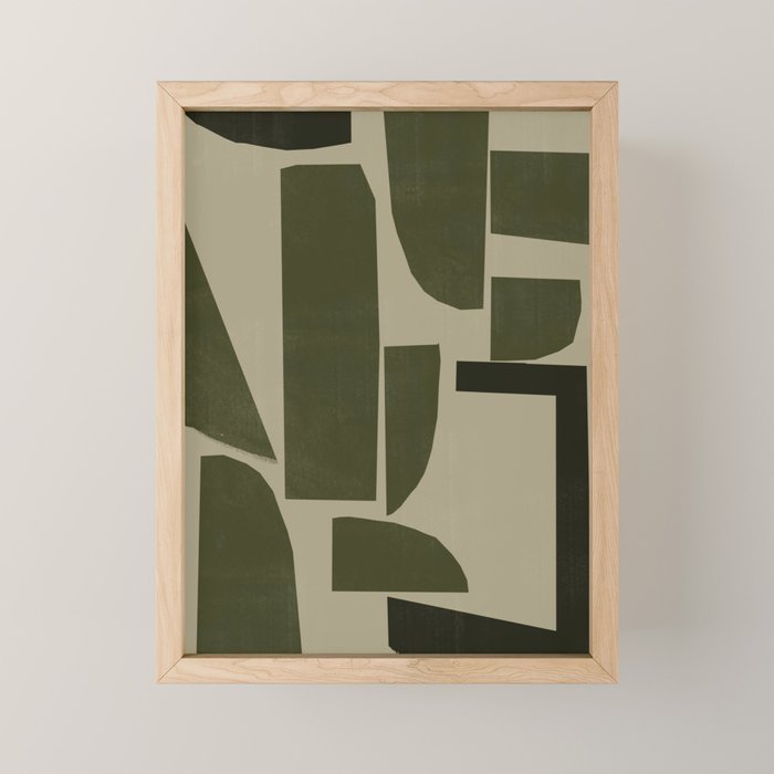 Green Paper Cut No3. Mini Art Print Gallery Image 1
