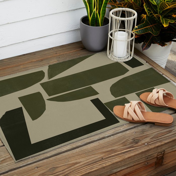 Green Paper Cut No3. Outdoor Rug Gallery Image 2