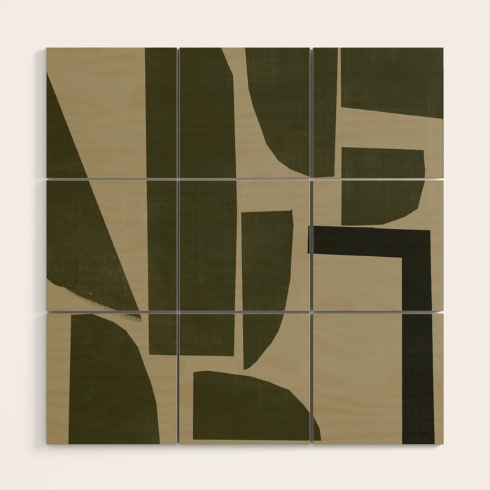 Green Paper Cut No3. Wood Wall Art Gallery Image 1