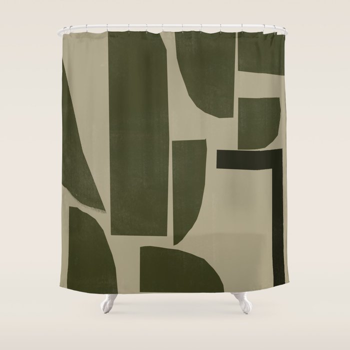 Green Paper Cut No3. Shower Curtain Gallery Image 1