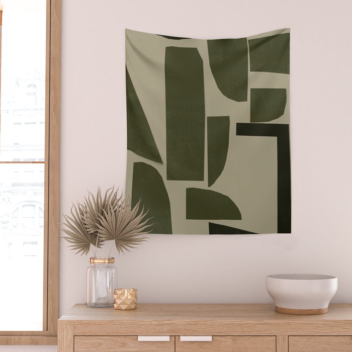 Green Paper Cut No3. Wall Tapestry Gallery Image 2