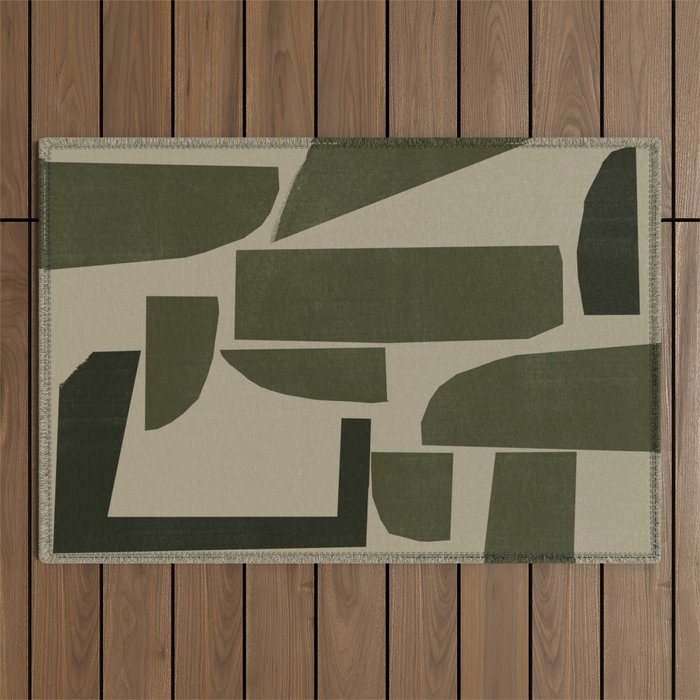 Green Paper Cut No3. Outdoor Rug Gallery Image 1