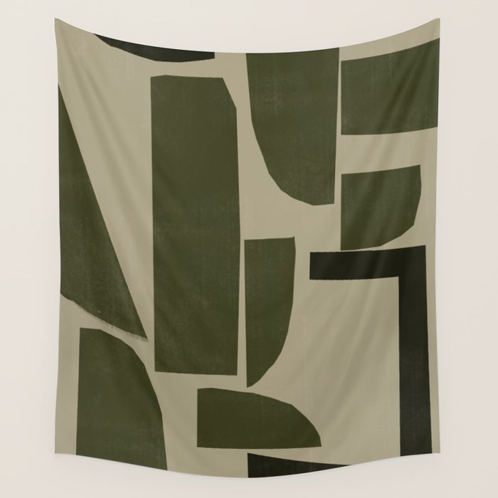 Green Paper Cut No3. Wall Tapestry Gallery Image 1