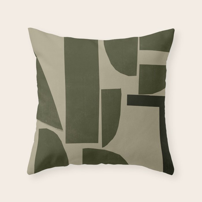 Green Paper Cut No3. Throw Pillow Gallery Image 6