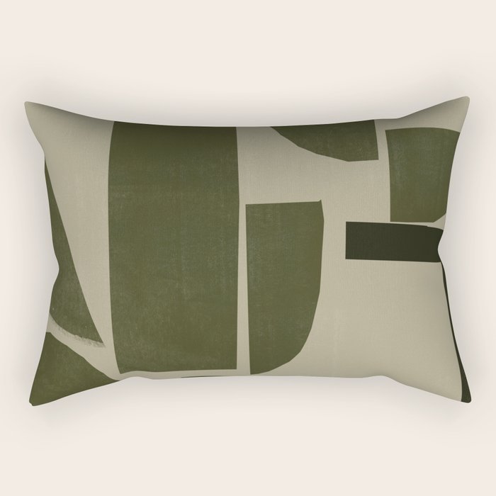 Green Paper Cut No3. Rectangular Pillow Gallery Image 2