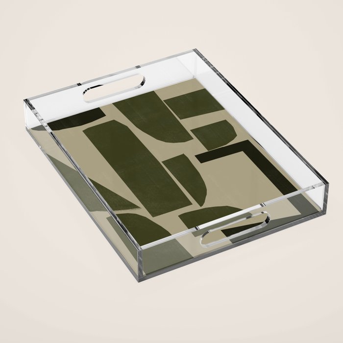 Green Paper Cut No3. Acrylic Tray Gallery Image 1