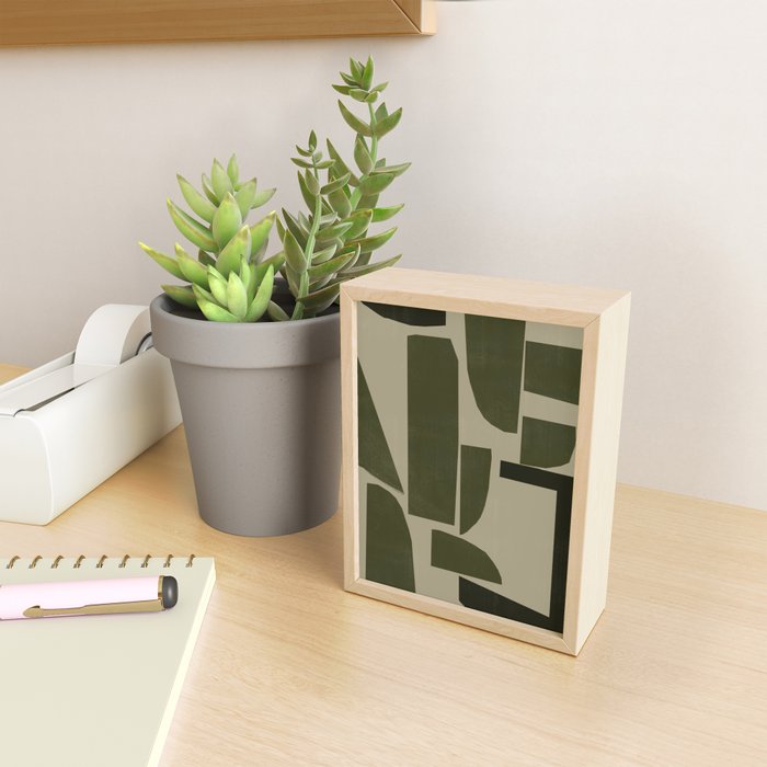Green Paper Cut No3. Mini Art Print Gallery Image 2