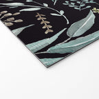 Black Eucalyptus Leaves Pattern Welcome Mat Gallery Image 2