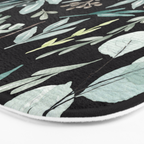 Black Eucalyptus Leaves Pattern Bath Mat Gallery Image 3