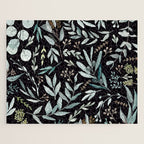 Black Eucalyptus Leaves Pattern Jigsaw Puzzle Gallery Image 1