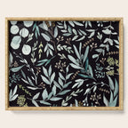 Black Eucalyptus Leaves Pattern Serving Tray Gallery Image 1