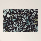 Black Eucalyptus Leaves Pattern Welcome Mat Gallery Image 1