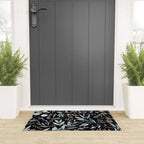 Black Eucalyptus Leaves Pattern Welcome Mat Gallery Image 3