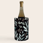 Black Eucalyptus Leaves Pattern Wine Chiller Gallery Image 1