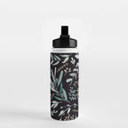 Black Eucalyptus Leaves Pattern Water Bottle Gallery Image 2