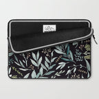 Black Eucalyptus Leaves Pattern Laptop Sleeve Gallery Image 2
