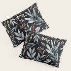 Black Eucalyptus Leaves Pattern Pillow Sham Gallery Image 3