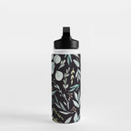 Black Eucalyptus Leaves Pattern Water Bottle Gallery Image 3