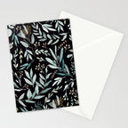 Black Eucalyptus Leaves Pattern Stationery Card Gallery Image 2