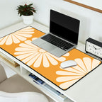 Retro Daisy Abstract XVIII Golden Orange Bold Floral Desk Mat Gallery Image 2
