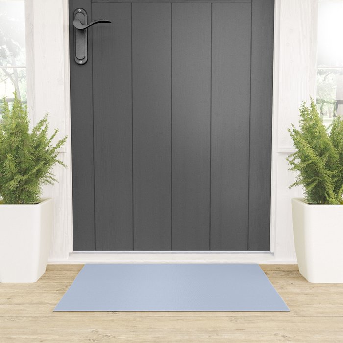 Soft Baby Blue Solid Color Welcome Mat Gallery Image 3