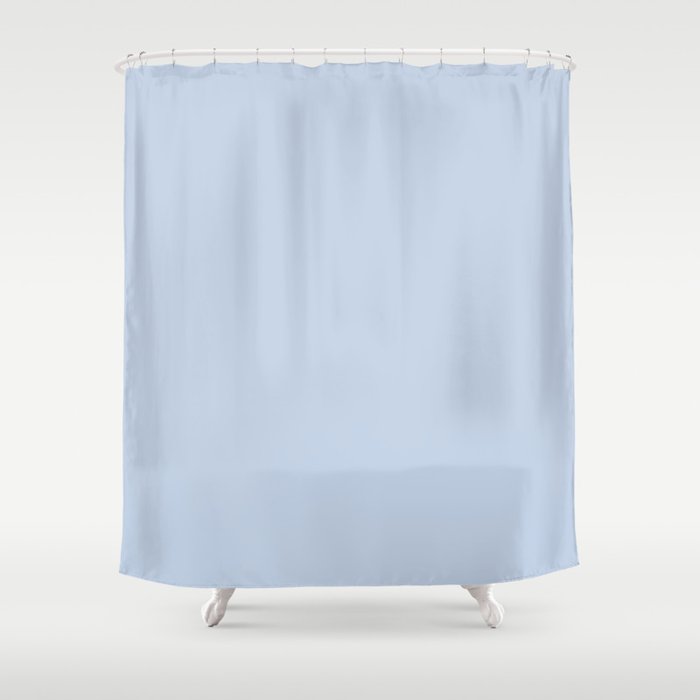 Soft Baby Blue Solid Color Shower Curtain Gallery Image 1