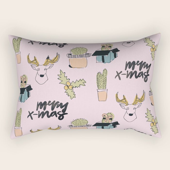 Christmas Cactus Rectangular Pillow Gallery Image 2