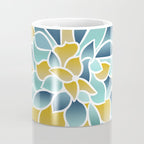 Modern, Floral Prints, Yellow, Blue and Teal Coffee Mug Gallery Image 4