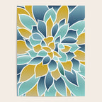 Modern, Floral Prints, Yellow, Blue and Teal Poster Gallery Image 4