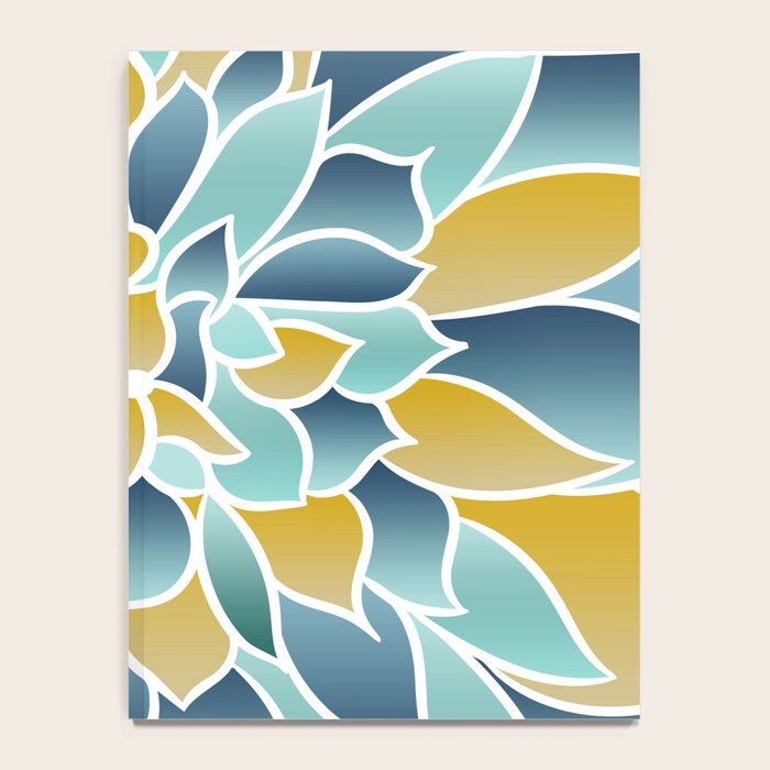 Modern, Floral Prints, Yellow, Blue and Teal Notebook Gallery Image 4