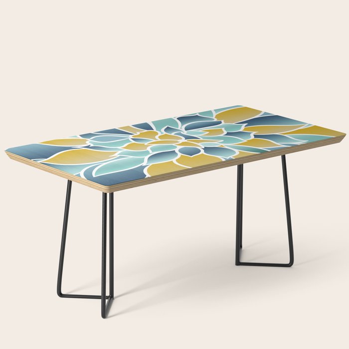 Modern, Floral Prints, Yellow, Blue and Teal Coffee Table Gallery Image 1