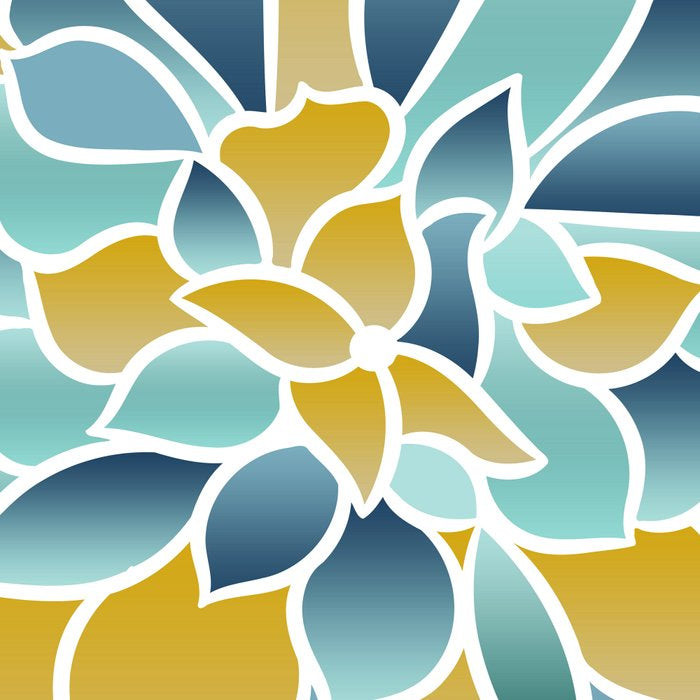 Modern, Floral Prints, Yellow, Blue and Teal Coffee Mug Gallery Image 2